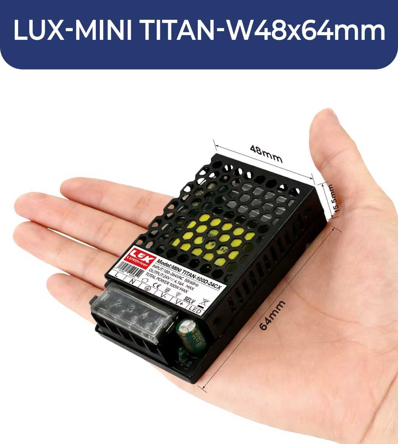 100W Mini Titan 78*48*20mm Ultra Small Size Power Supply